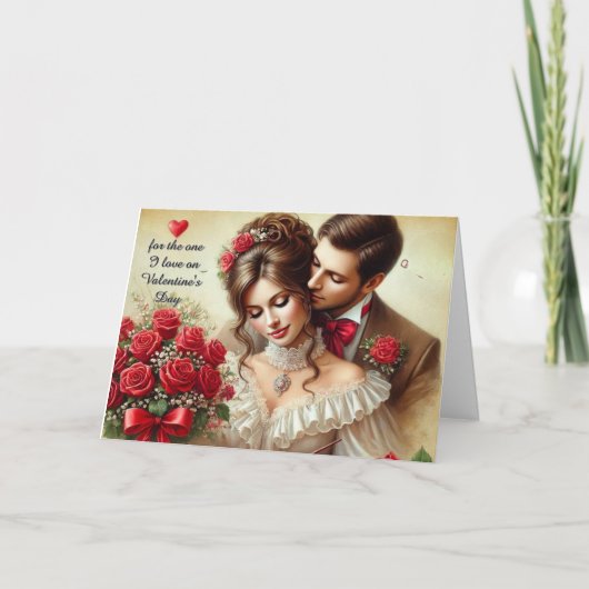 Carte de vacances pliée Saint-Valentin J'aime ma f (Devant)