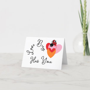 Carte de vacances pliée : Saint-Valentin Love Bug