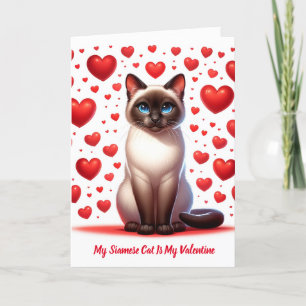 Carte de vacances pliée Siamese Sweethearts