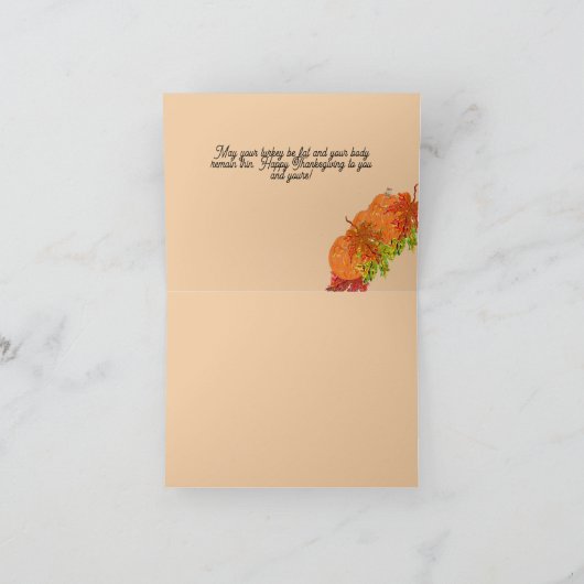 Carte de vacances pliée : Thanksgiving (Intérieur)