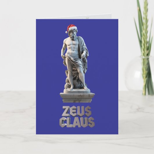 Carte de vacances pliée Zeus Claus (Devant)