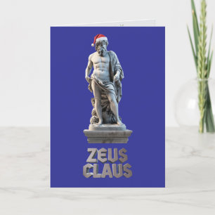 Carte de vacances pliée Zeus Claus