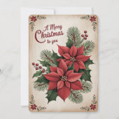 Carte de vacances Poinsettia classique (Devant)
