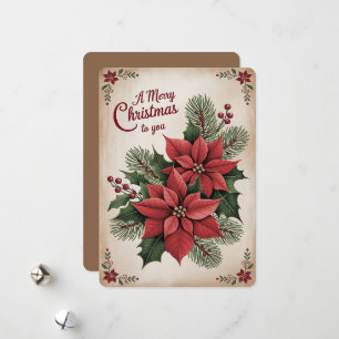 Carte de vacances Poinsettia classique