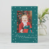 Carte de vacances Pompom Pompom Vert (Debout devant)