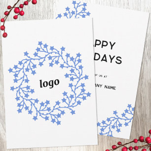 Carte de vacances pour affaires Star Wreath Logo
