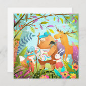 Carte de vacances pour animaux mignons (Devant / Derrière)