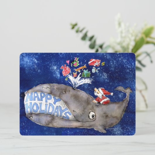 Carte de vacances pour baleines (Debout devant)