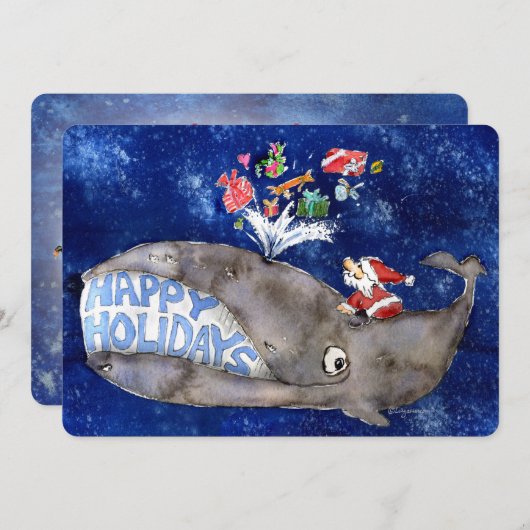 Carte de vacances pour baleines (Devant / Derrière)