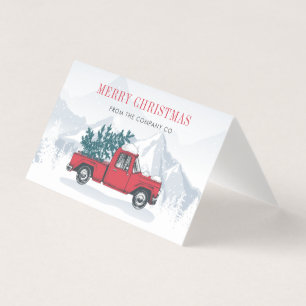 Carte de vacances pour camion rouge Noël d'entrepr