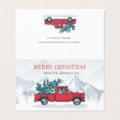 Carte de vacances pour camion rouge Noël d'entrepr (Extérieur déplié)