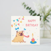 Carte de vacances pour Carlin d'anniversaire (Debout devant)
