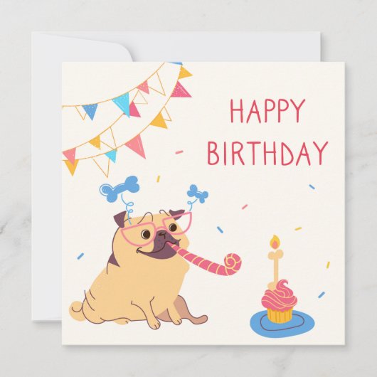 Carte de vacances pour Carlin d'anniversaire (Devant)