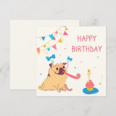 Carte de vacances pour Carlin d'anniversaire (Devant / Derrière)