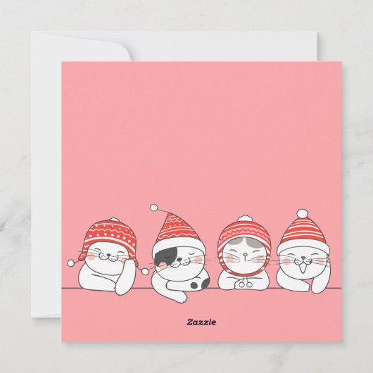 Carte de vacances pour chat de Noël (Dos)