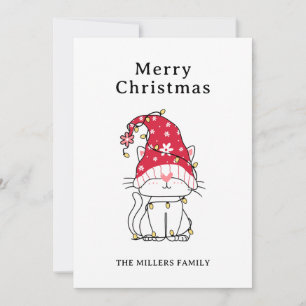 Carte de vacances pour chat de Noël