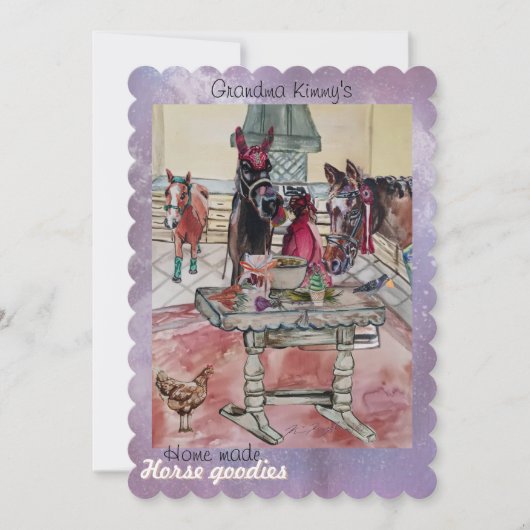 carte de vacances pour chevaux de maison (Devant)