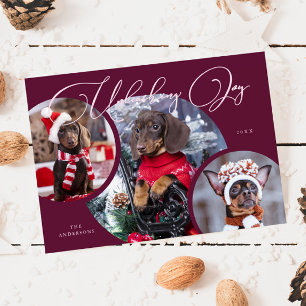Carte de vacances pour chien de canneberge de la J