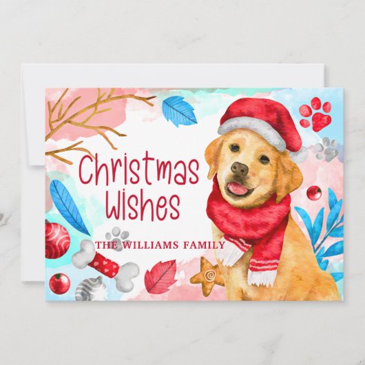 Carte de vacances pour chien de Noël Aquarelle mig (Devant)