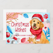 Carte de vacances pour chien de Noël Aquarelle mig (Devant / Derrière)