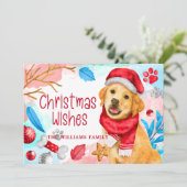 Carte de vacances pour chien de Noël Aquarelle mig (Debout devant)