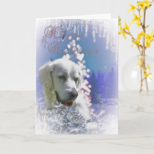 Carte de vacances pour chien du Labrador (Fleur jaune)