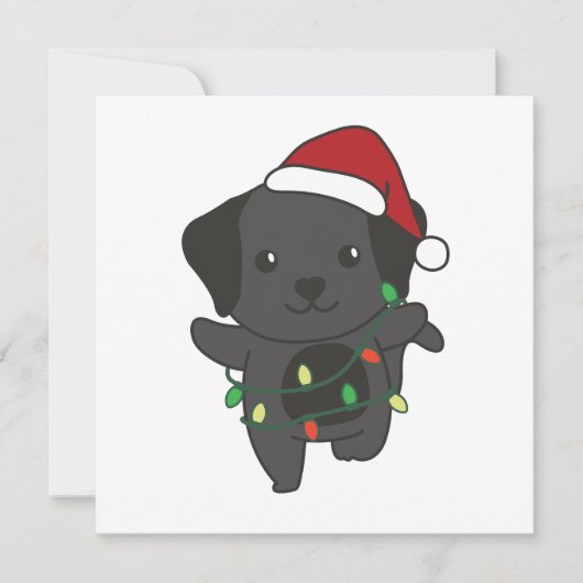 Carte de vacances pour chiens doux d'hiver de Noël (Devant)