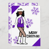 Carte de vacances pour danseur de neige pourpre (Devant / Derrière)