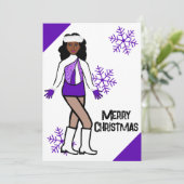 Carte de vacances pour danseur de neige pourpre (Debout devant)