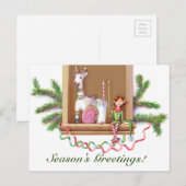 Carte de vacances pour elfes de Noël (Devant / Derrière)