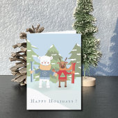 Carte de vacances pour enfants avec ours polaires