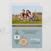 Carte de vacances pour famille (chocolat/bleu) (Devant / Derrière)