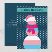 Carte de vacances pour femme de neige transgenre (Devant / Derrière)