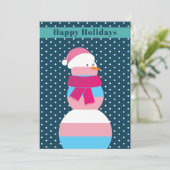 Carte de vacances pour femme de neige transgenre (Debout devant)