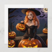 Carte de vacances pour fille Halloween (Devant / Derrière)