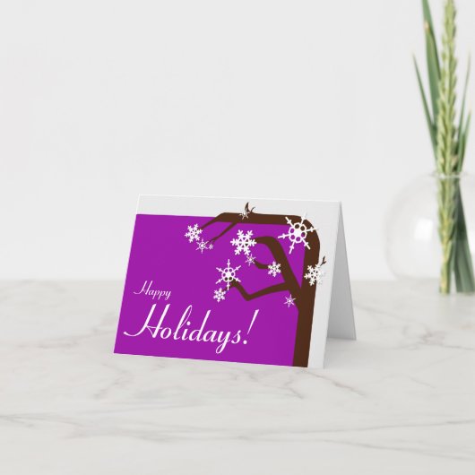 Carte de vacances pour flocon de neige violet de l (Devant)