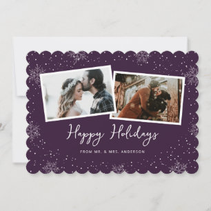 Carte de vacances pour jeunes mariés Purple 2 Phot