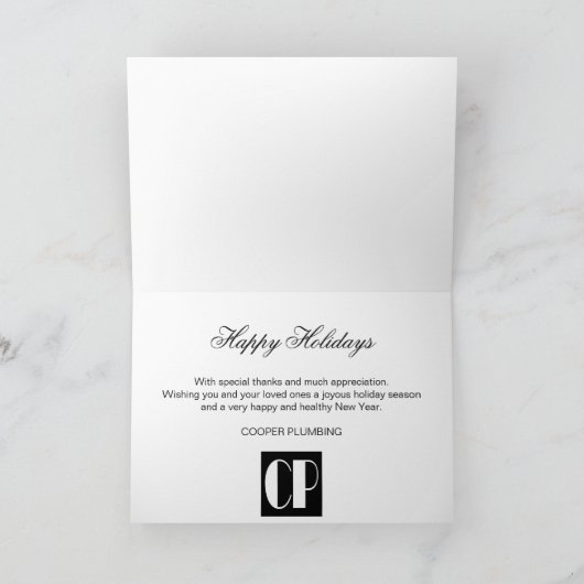 Carte de vacances pour Joyeuses Fêtes (Intérieur)