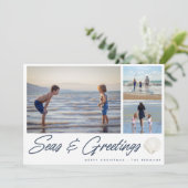Carte de vacances pour la famille côtière (Debout devant)