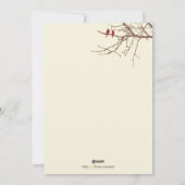 Carte de vacances pour la famille des oiseaux d'hi (Dos)