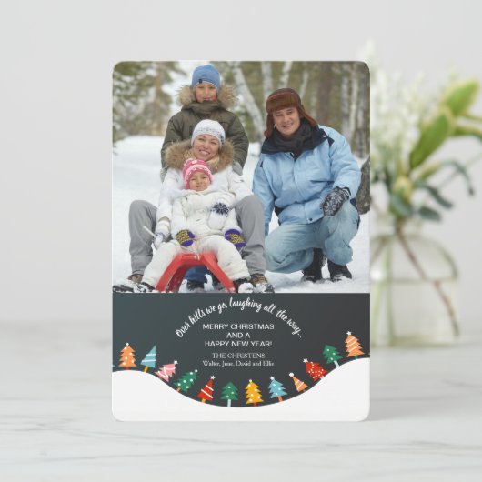 Carte de vacances pour la forêt de Noël (Debout devant)