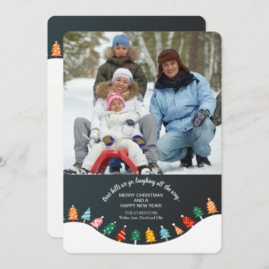 Carte de vacances pour la forêt de Noël (Devant / Derrière)
