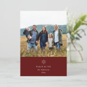 Carte de vacances pour la paix et la joie Snowflak (Debout devant)