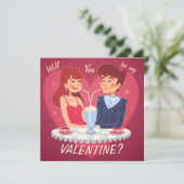 Carte de vacances pour la Saint Valentin (Debout devant)