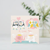 Carte de vacances pour la Saint Valentin (Debout devant)