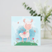 Carte de vacances pour lama (Debout devant)