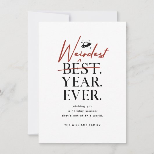 Carte de vacances pour l'année la plus étrange (Devant)