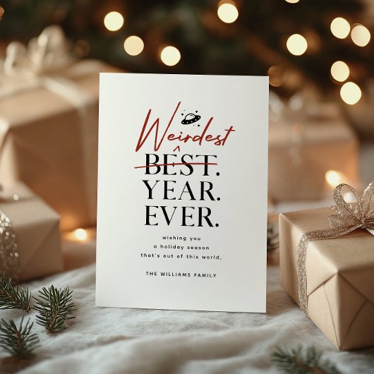 Carte de vacances pour l'année la plus étrange