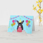 Carte de vacances pour l'anniversaire du Bulldog (Fleur jaune)