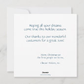 Carte de vacances pour l'appréciation du client (Dos)